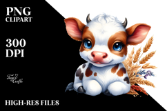 Energetic Baby Cow PNG Product Image 2