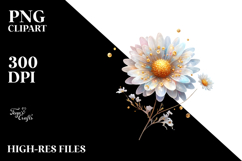 Daisy with Watercolor Splash PNG Product Image 2