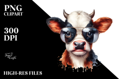 Funny Baby Cow with Sunglasses Product Image 2