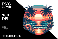 Retro Tropical Beach Sunset, 20 oz Tumbler Product Image 2