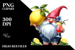 Whimsical Gnome Drinking a Cocktail with a Gigantic Lemon Product Image 2