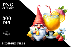 Whimsical Gnome Drinking a Cocktail with a Gigantic Lemon Product Image 2