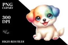 Colorful Baby Puppy with Star | Clipart Product Image 1