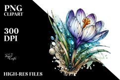 Stained Crocus | Marble Watercolor Clipart Product Image 1