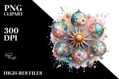 Wooden Small Stained Cosmos Watercolor PNG Product Image 1