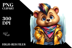 Goofy Bear with Floral Wreath PNG Product Image 2