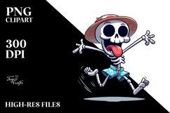 Goofy Cartoon Skeleton, Beach Style PNG Product Image 2