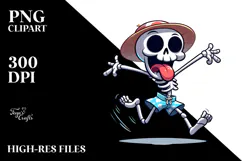 Goofy Cartoon Skeleton, Beach Style PNG Product Image 2
