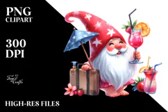 Gnome Drinking with Beachwear, High-Res PNG Product Image 2