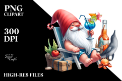 Whimsical Summer Clothes Gnome with Cocktail PNG Product Image 2