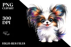 Cute Papillon with Crazy Furr, PNG Product Image 2