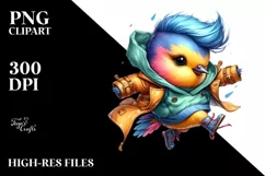 Cute Baby Bird Jumping PNG Product Image 1