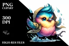 Cute Baby Bird Jumping PNG Product Image 1
