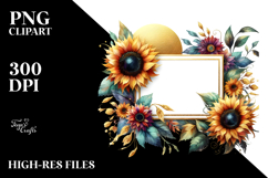 Vibrant Horizontal Frame GOLD FOIL | Clipart Product Image 2