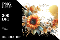 Vibrant Horizontal Frame GOLD FOIL | Clipart Product Image 2