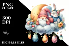 Easter Bunny Clipart Boho|T-shirt, Mug PNG Product Image 8