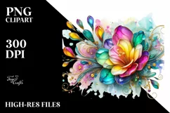 Watercolor Luxury Flower Love Splash Clipart Product Image 1