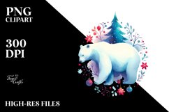 Vibrant Christmas Polar Bear, PNG Product Image 3
