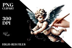 Paint Brush Style Cupid PNG Product Image 2