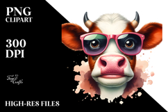 Funny Baby Cow with Sunglasses Product Image 2