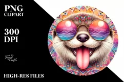 Funny Otter Smiling, Tongue Out | Sublimation Clipart Product Image 3