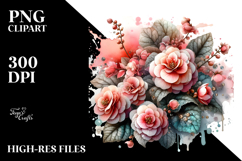 Begonia with Small Metallic Insertions, Transparent PNG Product Image 2