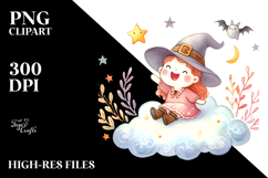 Simple Whimsical Excited Witch PNG Product Image 2