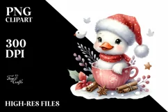 Whimsical Goose with Santa Hat PNG Product Image 2