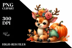 Cute Baby Elk Watercolor Drawing | Sublimation Clipart Product Image 1