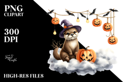 Otter Dressed for Halloween, Festive PNG Product Image 2