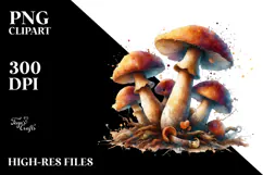 Detailed Watercolor Mushroom Splash PNG Product Image 2
