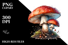 Detailed Watercolor Mushroom Splash PNG Product Image 2