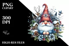 Detailed Vibrant Gnome Watercolor PNG Product Image 1