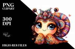 Funny Cute Snail Smiling Diva Like Look Clipart Product Image 1