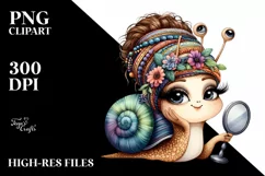 Funny Cute Snail Smiling Diva Like Look Clipart Product Image 3