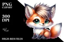 Energetic Fox with Cool Haircut PNG Product Image 2