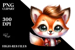 Energetic Fox with Cool Haircut PNG Product Image 2