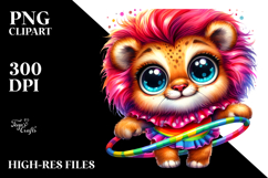 Vibrant Cute Lion with Hula Hoop PNG Product Image 2