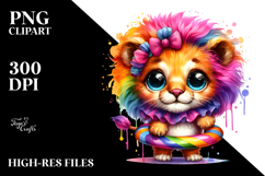 Vibrant Cute Lion with Hula Hoop PNG Product Image 2