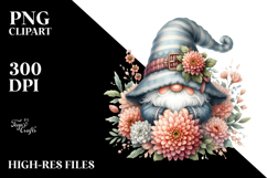 Cute Gnome with Chrysanthemum PNG Product Image 2