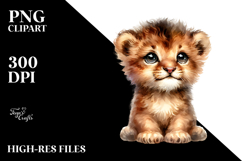 Baby Lion Watercolor PNG Product Image 2