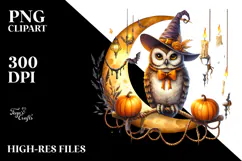 Autumn Owl with Candles PNG Product Image 2