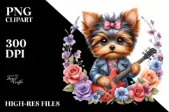 Sublimation Baby Yorkipoo Rock Star Clipart Product Image 1