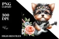Sublimation Baby Yorkipoo Rock Star Clipart Product Image 1