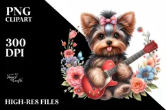 Sublimation Baby Yorkipoo Rock Star Clipart Product Image 1
