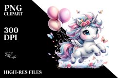 Baby Unicorn Tumbling Clipart Product Image 1