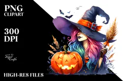 Colorful Witch Pumpkins | Halloween Clipart Product Image 2