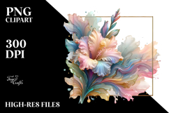 Abstract Pastel Gladiolus Frame PNG Product Image 2