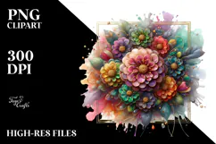 Glossy Zinnia with Gold, Transparent PNG Product Image 2