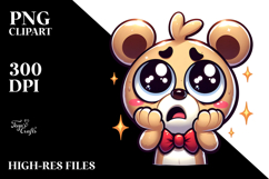 Dramatic Bear with Bow Tie PNG Product Image 2